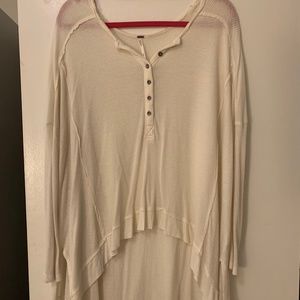 Free People Creme Waffle Long Sleeve